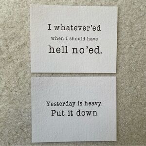 Minimalist Black and White Quote Postcards